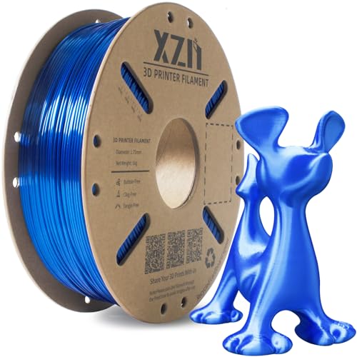 XZN PLA Filament 1.75mm Seide PLA 3D Drucker Filament,Maßgenauigkeit +/- 0,03 mm, Silk PLA 1KG Spule,Silky Royal blue von XZN