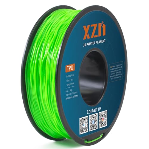 XZN TPU Filament 1.75mm für 3D-Drucker, TPU 95A Flexibel Filament 3D Drucker Filament,1kg Spule,TPU Grün XZN TPU Filament 1.75mm für 3D-Drucker, TPU 95A Flexibel Filament 3D Drucker Filament,1kg Spule,TPU Grün von XZN
