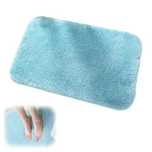 XZQYYY Badezimmer Teppiche,Badteppich rutschfest Waschbar,Wasseraufnahme, Badezimmer Matte rutschfest,Badezimmermatte, FüR Badewannen, Duschen Und Badezimmer (Blau, 40x60cm) von XZQYYY