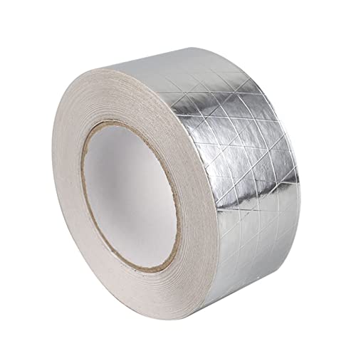 XZRDINGJIE Aluminiumband Selbstklebendes Aluband Thermoshield Hitzeschutzband, Aluklebeband Verstärkt mit Einem Glasgittergewebe, 25m Temperaturbeständigkeit Isolierband (5cm x 25m) von XZRDINGJIE