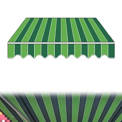 XZSXXAS Einziehbare Markisestoff 5x3m 4x3m 6x3m Markisentuch Markisenbespannung Sonnenschutz Ersatzstoffe Mit Volant Für Garten Balkon Hof Geschäfte(Stripe 1,3.5x3m/11.5x10ft) von XZSXXAS