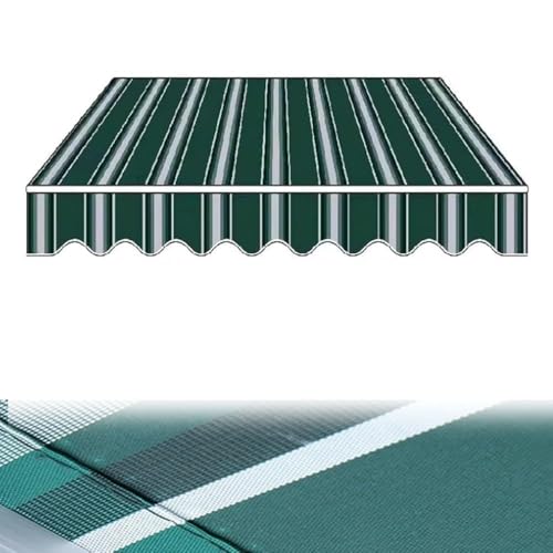 XZSXXAS Einziehbare Markisestoff 5x3m 4x3m 6x3m Markisentuch Markisenbespannung Sonnenschutz Ersatzstoffe Mit Volant Für Garten Balkon Hof Geschäfte(Stripe 2,2x1.5m/6.5x5ft) von XZSXXAS