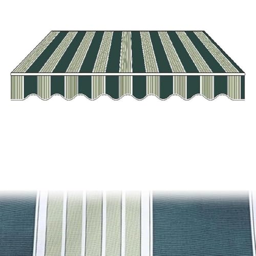 XZSXXAS Einziehbare Markisestoff 5x3m 4x3m 6x3m Markisentuch Markisenbespannung Sonnenschutz Ersatzstoffe Mit Volant Für Garten Balkon Hof Geschäfte(Stripe 4,2x1.5m/6.5x5ft) von XZSXXAS