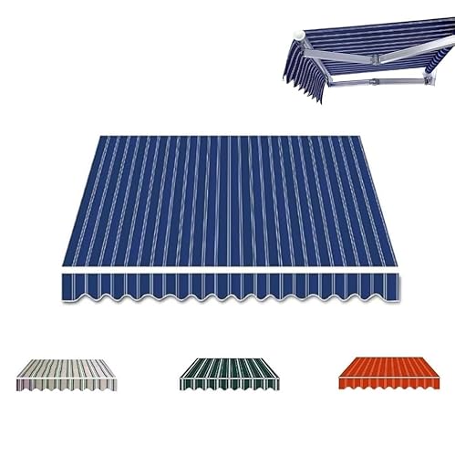 XZSXXAS Markisenstoff 2m 3m 4m 5m 6m Markisenbespannung Canvas Sonnenschutz Markisen Ersatzstoff Einziehbare Markisentuch Ersatz Markise Canvas(Blue,4x3.0m(13x10ft)) von XZSXXAS