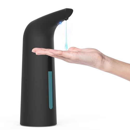 XZUO LIFE Automatischer berührungsloser Seifenspender mit 4 Stufen einstellbar, 400 ml elektrische batteriebetriebene Arbeitsplatte Liquid Seifenspender mit Infrarotsensor B (Schwarz) von XZUO LIFE