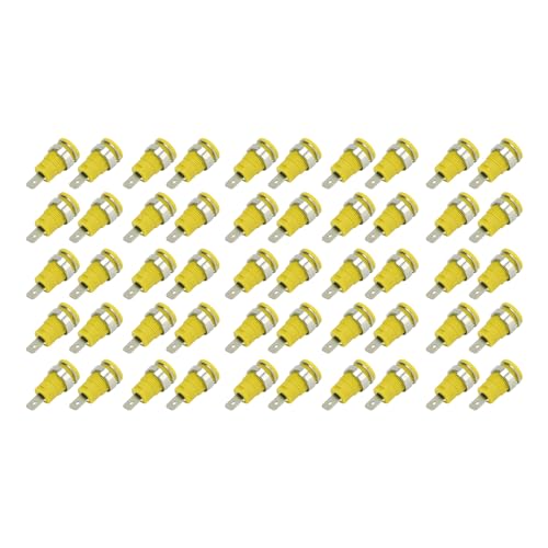Bananenstecker 4mm Buchse, 50 Stück, Roter Kupferkontakt, Elektrische Prüfanschlüsse - Hohe Strombelastung, Lange Lebensdauer, Zuverlässige Übertragung für Messgeräte (Typ 2) von XZXCVN