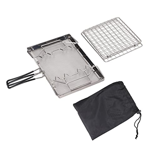 Camping Toaster Klapptoast Edelstahl, Tragbar, 25.5 x 15cm - Faltbar und Stabil, Für Outdoor Picknick und Camping von XZXCVN
