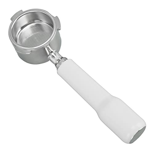 Dreiweg Siebträger mit 51 mm Edelstahl Siebkorb Bottomless Design 304 Lebensmittelqualität Edelstahl kompatibel mit DEDICA ARTE EC0680 EC0685 SEVERIN Kaffeemaschinen (Weiß) von XZXCVN