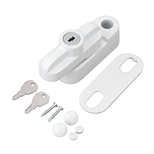 Fenstersicherung aus Aluminiumlegierung Sicherheitsfensterverschluss mit glatter Bedienung einfache Installation universell einsetzbar (Weiß) von XZXCVN