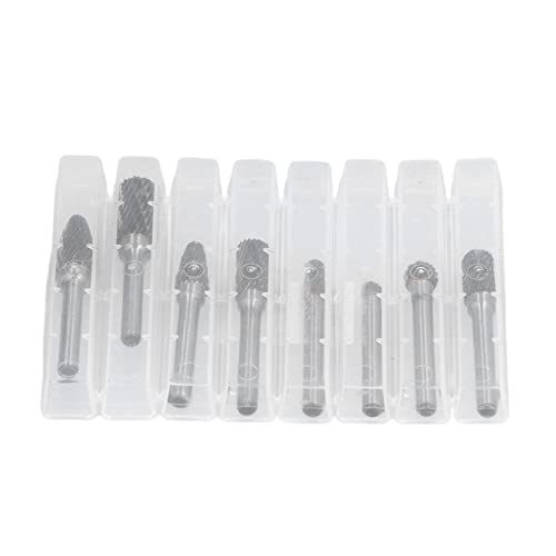 Fräsvorsatz Bohrmaschine, HM Frässtifte - Set 8 Teilig 6mm Schaft - Hartmetallfräser Langlebig, Präzise Bearbeitung Metall und Holz von XZXCVN