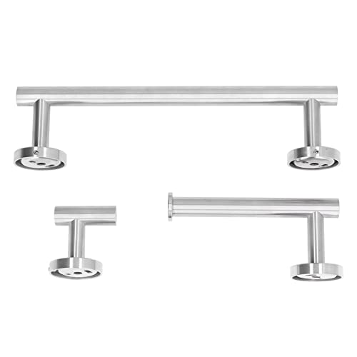 Handtuchhalter WC Ohne Bohren, Edelstahl Towel Rack, 30 cm, Rostfrei, Selbstklebend - Smoother Edges, Ordentliche Aufbewahrung, Für Bad, Küche, Schlafzimmer (DREI -Stück -Silberspiel) von XZXCVN