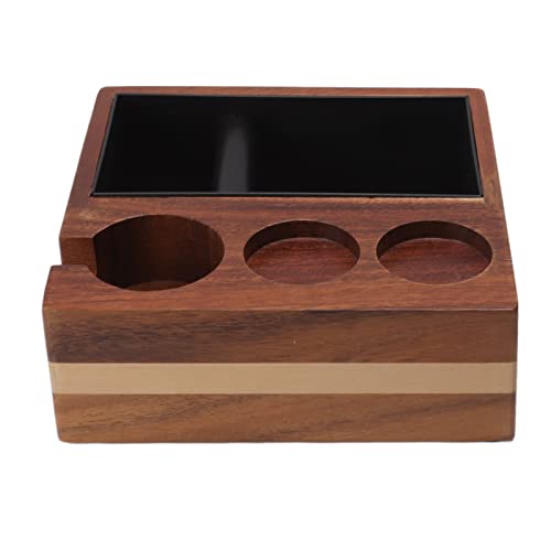 Kaffeemehl Behälter Holz groß stabil ergonomisch rutschfest für Espressopulver Knock Box Kaffeesatz Auffangbehälter von XZXCVN