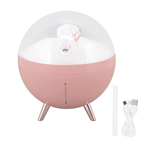 Luftbefeuchter USB Mini 260ml mit Nachtlicht Zwei große Sprühdüsen 6 12 Stunden Timer Leiser Betrieb für Büro Schlafzimmer (Rosa) von XZXCVN
