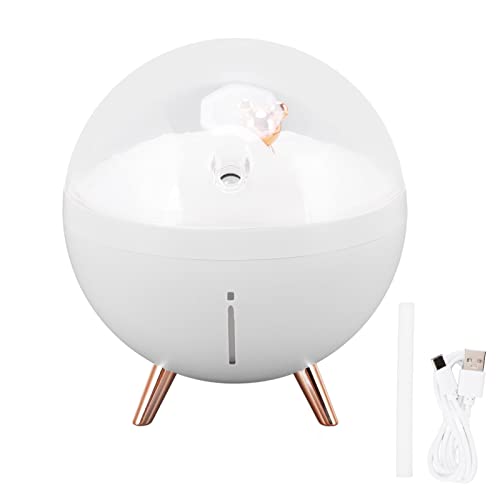Luftbefeuchter USB Mini 260ml mit Nachtlicht Zwei große Sprühdüsen 6 12 Stunden Timer Leiser Betrieb für Büro Schlafzimmer (Weiß) von XZXCVN