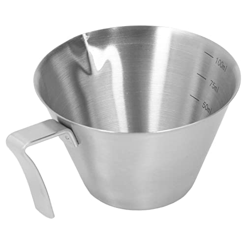 Messbecher Edelstahl 100 ml mit ml Skala rostfrei für Kaffee Tee Milch Getränkezubereitung zuhause Bar von XZXCVN