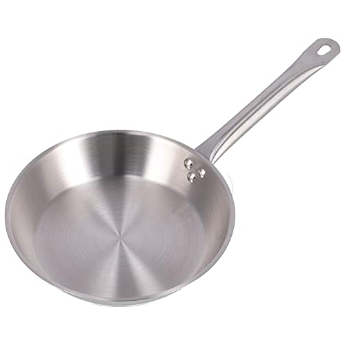 XZXCVN Edelstahl Pfanne 26 cm, 304 Material, Spülmaschinenfest, Induktion Geeignet - Robust Und Gesund, Einfache Reinigung Für Vielseitiges Kochen (Typ 1) von XZXCVN