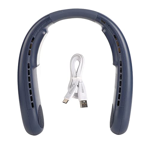 XZXCVN Halsschmuck Ventilator mit Halbleiter Kühlung USB tragbar 3 Windstufen leise und bladeless Turbinenlüfter für kühlende Luftzufuhr um den Hals (Blau) von XZXCVN