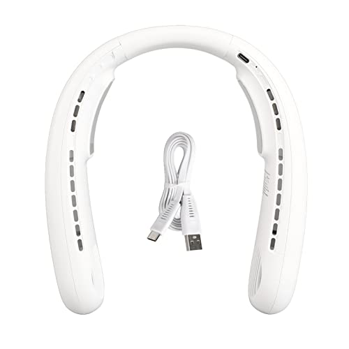 XZXCVN Halsschmuck Ventilator mit Halbleiter Kühlung USB tragbar 3 Windstufen leise und bladeless Turbinenlüfter für kühlende Luftzufuhr um den Hals (Weiß) von XZXCVN