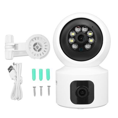 XZXCVN Indoor Sicherheitskamera 2160x1920 Dualobjektiv, 360 Grad Panorama, Nachtsicht, WLAN, Zwei - Wege - Talk - Bewegungsmelder, 9MP Full HD, Haustierkamera für Zuhause von XZXCVN