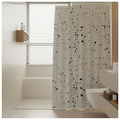 XaEjNzwDT duschvorhang Anti schimmel Duschvorhang,Saum Antischimmel, Wasserabweisend, Waschbar Polyester Stoff Badevorhänge mit Ösen für Badezimmer, Badewanne(Color:a,Size:80 * 180cm) von XaEjNzwDT