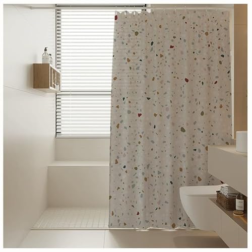 XaEjNzwDT duschvorhang Anti schimmel Duschvorhang,Saum Antischimmel, Wasserabweisend, Waschbar Polyester Stoff Badevorhänge mit Ösen für Badezimmer, Badewanne(Color:b,Size:80 * 180cm) von XaEjNzwDT