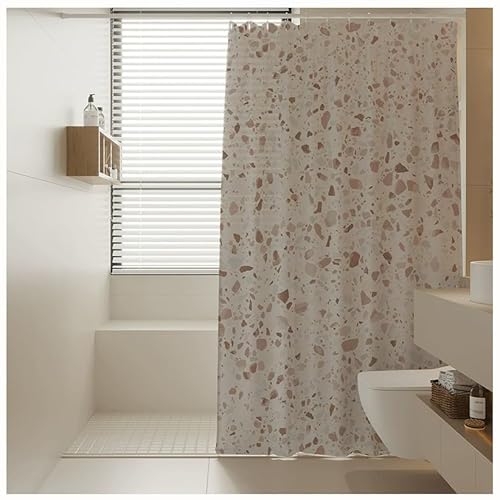 XaEjNzwDT duschvorhang Anti schimmel Duschvorhang,Saum Antischimmel, Wasserabweisend, Waschbar Polyester Stoff Badevorhänge mit Ösen für Badezimmer, Badewanne(Color:c,Size:80 * 180cm) von XaEjNzwDT