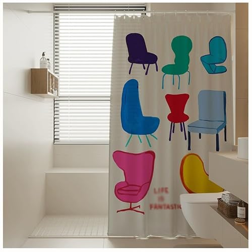 XaEjNzwDT duschvorhang Anti schimmel Duschvorhang Duschvorhänge Anti-Schimmel Wasserdicht Polyester Stoff Waschbar Bad Vorhäng für Badzimmer(Color:a,Size:180 * 180cm) von XaEjNzwDT