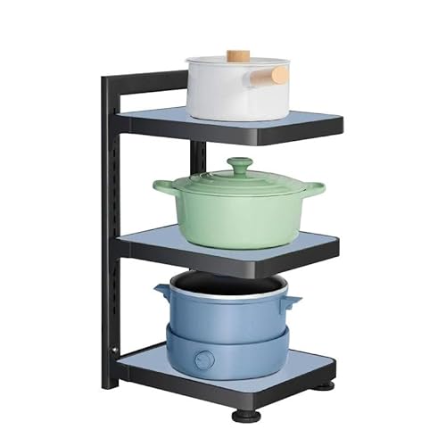 XaEjNzwDT pfannen Organizer Pfannen-Organizer,Verstellbarer Topfhalter Topf-Organizer,Robustes-stöckiges Regal für Gusseisenpfannen, Grillplatten und Flache Töpfe(Color:45cm) von XaEjNzwDT