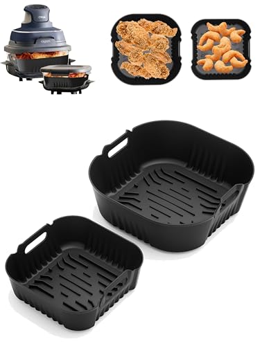 Silikon-Luftfritteusen-Einsätze für Ninja Crispi FN101GY, 2 wiederverwendbare Luftfritteusen-Tabletts, Ninja Crispi 4-in-1 tragbares Glas-Luftfritteusen-Kochsystem, speziell für FN101UKGY Silikon-Luftfritteusen-Einsätze für Ninja Crispi FN101GY, 2 wiederverwendbare Luftfritteusen-Tabletts, Ninja Crispi 4-in-1 tragbares Glas-Luftfritteusen-Kochsystem, speziell für FN101UKGY von Xaarmonex