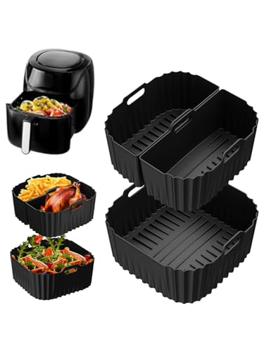 Xaarmonex Silikonform Heißluftfritteuse für Russell Hobbs Air Fryer XXL 8L 27170-56, 3 Stück Airfryer Silikonform für Russell Hobbs Silikon Einsätze,Airfryer Accessories Liners Silikon von Xaarmonex