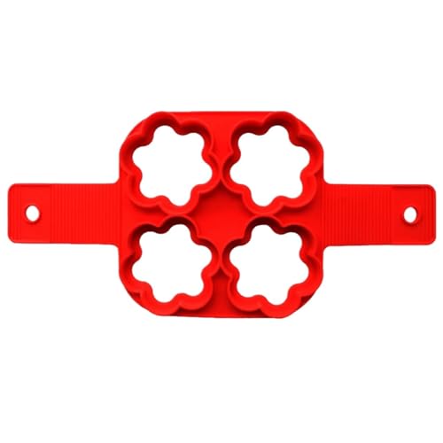 1 x Pfannkuchen-Maker Antihaft-Silikon-Pfannkuchenform, 7 Löcher, regulär für Pfannkuchen, runde Eierbratform, Klappkocher, Küchenhelfer (H0100-flower e) von Xailry