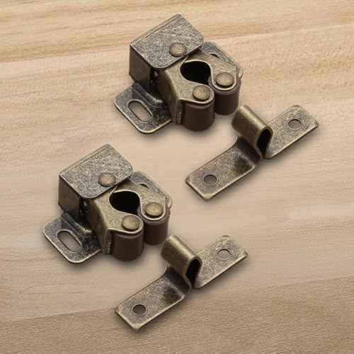 2 x Rollschnäpper für Schranktüren, robuste Schranktüren, Kleiderschränke, Hardware, Federkugel-Riegel mit Schrauben für Küchenmöbel (Grün Antik) von Xailry
