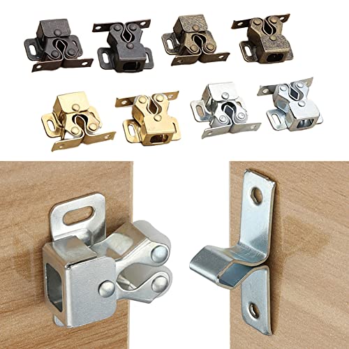 2 x Rollschnäpper für Schranktüren, robuste Schranktüren, Kleiderschränke, Hardware, Federkugel-Riegel mit Schrauben für Küchenmöbel (Rot Antik) von Xailry