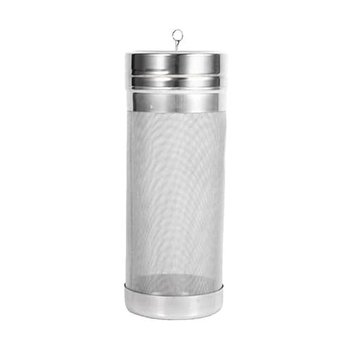300 Mikron Edelstahl-Filtersieb für hausgemachtes Bierhopfen, mit Haken, Spinne, 7 x 18 cm von Xailry