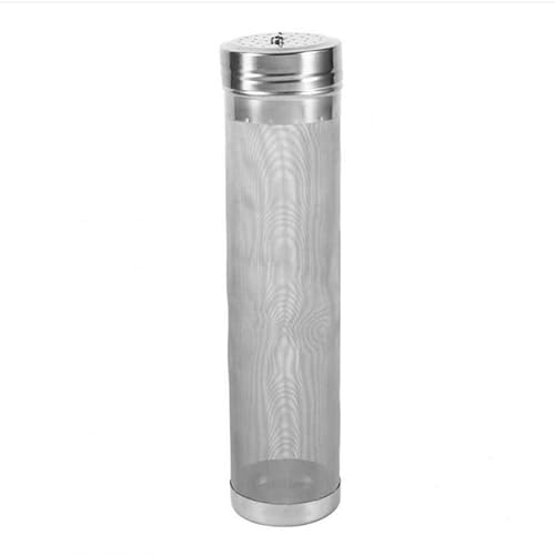 300 Mikron Edelstahl-Filtersieb für hausgemachtes Bierhopfen, mit Haken, Spinne, 7 x 29 cm von Xailry