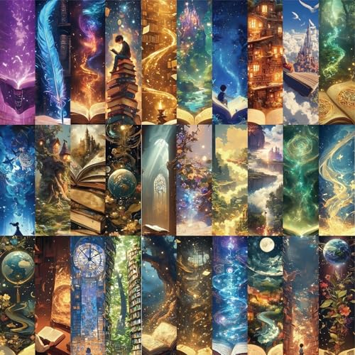 60pcs Fantasy Lesezeichen für Buchliebhaber - Magische Galaxie Schloss Bibliothek Lesezeichen, ästhetisches Papier Lesezubehör für Studenten, Lehrer, Leser, Geschenke 60pcs Fantasy Lesezeichen für Buchliebhaber - Magische Galaxie Schloss Bibliothek Lesezeichen, ästhetisches Papier Lesezubehör für Studenten, Lehrer, Leser, Geschenke von Xailry
