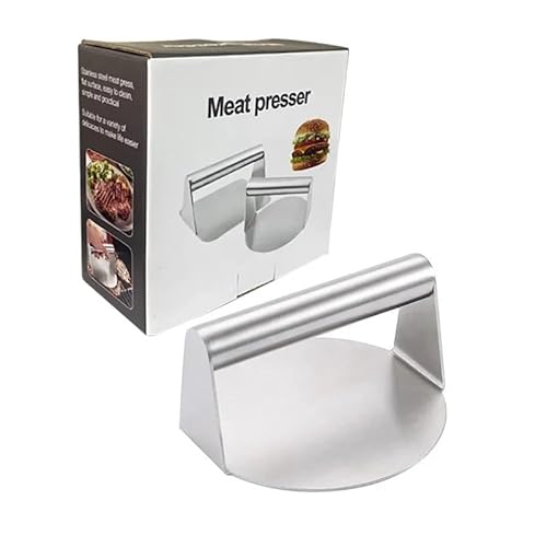 Burgerpresse aus Edelstahl, für Hamburger, Patties, Fleischstampfer, runde Fleischpresse, Form für Delikatessen, Küchenzubehör (14 cm) von Xailry