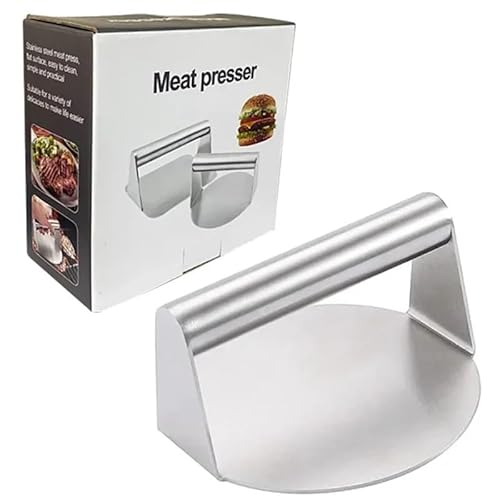 Burgerpresse aus Edelstahl, für Hamburger, Patties, Fleischstampfer, runde Fleischpresse, Form für Delikatessen, Küchenzubehör (16 cm) von Xailry