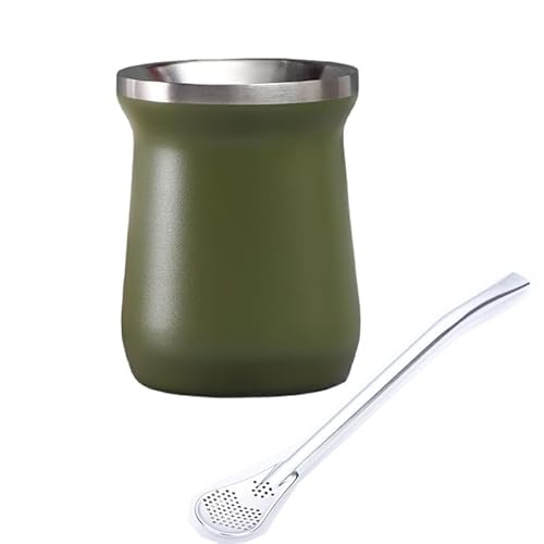 Doppelschichtiger Vakuum-Bierkrug-Filterlöffel, 304 Edelstahl, 237 ml, Outdoor, Reisen, Kaffeetasse, kreativ, isoliert (1) von Xailry