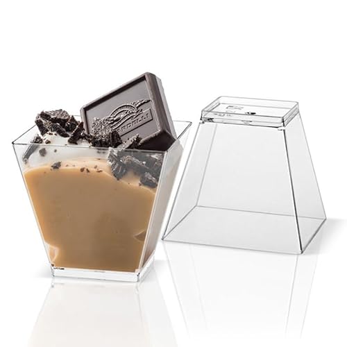 Einweg-Dessertbecher, Kunststoff, für Smoothie, Eis, Dessertbecher, 60 ml, 25 Stück Einweg-Dessertbecher, Kunststoff, für Smoothie, Eis, Dessertbecher, 60 ml, 25 Stück von Xailry