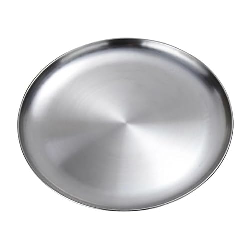Flache Edelstahl-Geschirrteller, isoliert, dick, Buffetplatte für Grills, Küchenzubehör, Pasta, 20 x 15 x 1,5 cm von Xailry