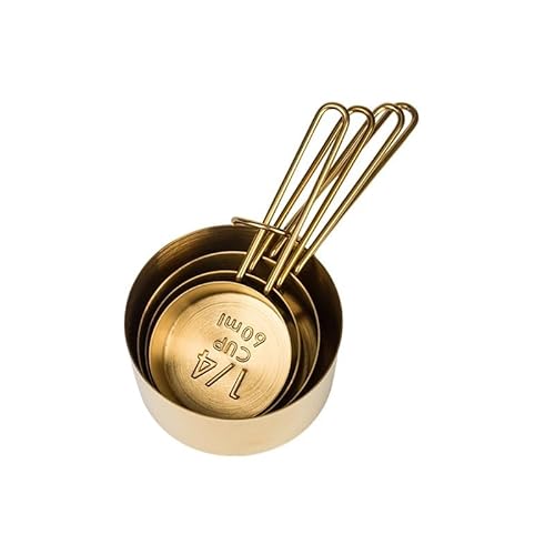 Messlöffel-Set aus Edelstahl, Rotgold, für Tee, Kaffee, Brot, Dessert, Backwerkzeug, Küchenzubehör, Haushalt (Gold) von Xailry