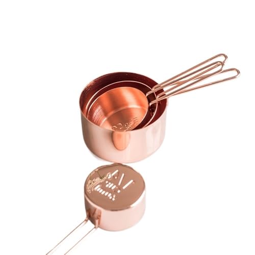 Messlöffel-Set aus Edelstahl in Rotgold, für Tee, Kaffee, Brot, Dessert, Backwerkzeug, Küchenzubehör, Haushalt (Roségold) von Xailry