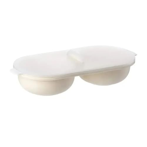 Mikrowellen-Eierpochierer, gedämpfter Eierbecher, Doppelbecher, Ei, gedämpftes Küchenhelfer, Onsen, Tamago-Maker, Kochutensilien, Lotus-Eiermacher (beige) von Xailry