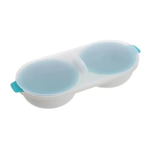 Mikrowellen-Eierpochierer, gedämpfter Eierbecher, Doppelbecher, Ei, gedämpftes Küchenhelfer, Onsen, Tamago-Maker, Kochutensilien, Lotus-Eiermacher (blau) von Xailry