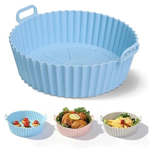 Silikon-Einlagen für die Luftfritteuse, Backblech, Pizza, gebratenes Huhn, Airfryer aus Silikon, wiederverwendbar, Zubehör (1 Stück, klein, Rosa) von Xailry