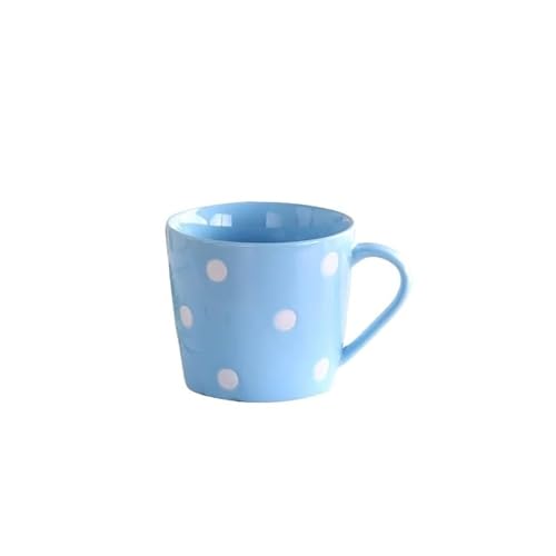 Süße 200 ml gepunktete Kaffeetassen Milchbecher Keramik Kreative Saft Wasser Becher Home Drinkware Rot Rosa Kawaill Büro (Blau) von Xailry
