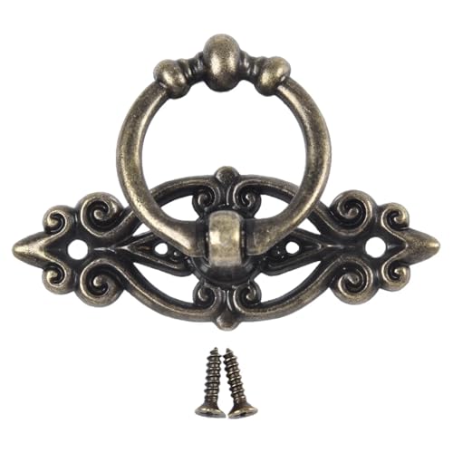 Xailry Vintage-Ring-Ziehgriff, antiker Stil, Schrankknauf, Retro-Möbelbeschläge für Schublade, Schrank, Schmuckschatulle – 4 Farben erhältlich (grüne Bronze) von Xailry