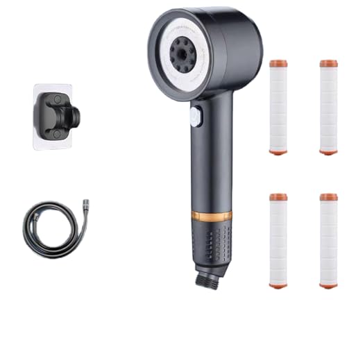 MagicSplashy VitaSplashes Hochdruck Duschkopf mit Filter – Wassersparende Handbrause – Inklusive Duschschlauch & Filterpatronen – Reduziert Wasserverbrauch um bis zu 30% (Grau) von Xalveria