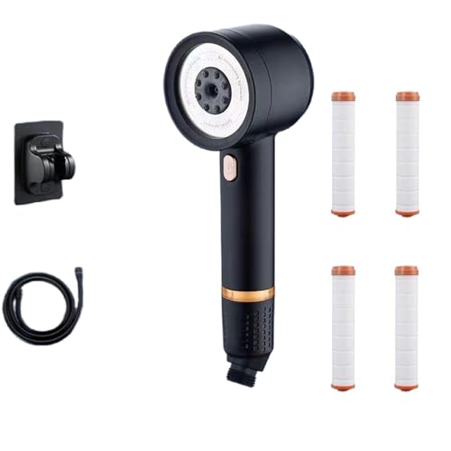MagicSplashy VitaSplashes Hochdruck Duschkopf mit Filter – Wassersparende Handbrause – Inklusive Duschschlauch & Filterpatronen – Reduziert Wasserverbrauch um bis zu 30% (Schwarz) von Xalveria